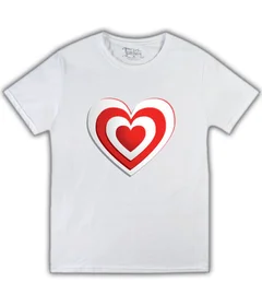 Прикольные футболки: бело-красное сердечко